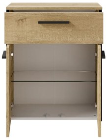 Niska/wisząca szafka łazienkowa w dekorze dębu w naturalnym kolorze 72x60 cm Quickset 395 – Pelipal