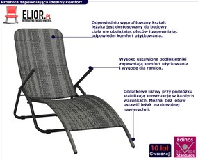 Składany leżak ogrodowy wodoodporny technorattan E5-C89