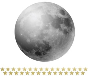 Naklejka ścienna z miarką wysokości Dekornik Full Moon