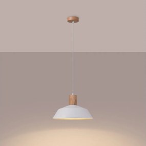 Lampy wiszące skandynawski Fanova, stal - 1 źródło światła 3000K - L.34 x H.120 cm - biały