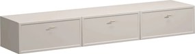 Szafka RTV wisząca Lorini 200 cm z szufladami - kaszmir / złote uchwyty T-bar