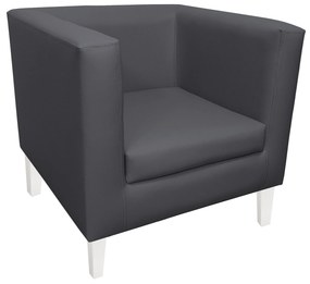 Fotel Monaco tkanina Eko-skóra : Kolor nogi - Biała, Kolor tkaniny - EKO-SKÓRA - 23D, Wysokość nogi - 15 cm