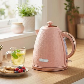 HOMCOM Elektryczny czajnik, 1,7L, szybkie gotowanie, 2,2kW, bezprzewodowy, z filtrem antyosadowym, jasnoróżowy | Aosom PL