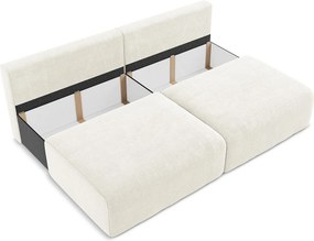 Otwarta Sofa 3-osobowa z funkcją spania - z tkaniny szenilowej - biały - KONA