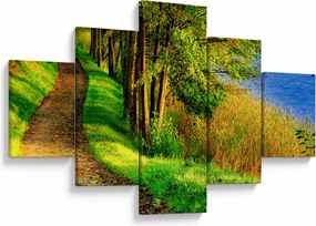 Obraz szlaku wzdłuż wody (125x70 cm)