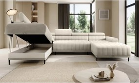 Narożnik CALDO XL Lewostronny z funkcją spania wolnostojący w tkaninie RUN AGAIN 01 WERSAL