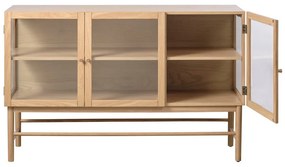 Witryna z litego drewna dębowego 88x140 cm Elba – Unique Furniture