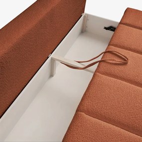 Sofa z Funkcją Spania SARIA Ruda Boucle Nowoczesna