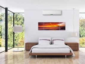 Obraz zachodu słońca nad morzem (170x50 cm)