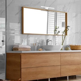 Biały kinkiet LED nad lustro - N018-Zassio 30x11x4 cm