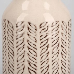 Osłonka Ceramiczna beżowa 17 cm Nowoczesny Wazon zdobiony Elegancki vintage