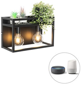 Inteligentna lampa ścienna czarna z półką w komplecie 2 Wifi G95 - Cage RackPrzemysłowy Oswietlenie wewnetrzne