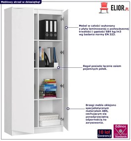 Biały regał do salonu lub biura D0-G57