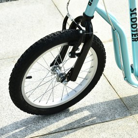 HOMCOM Hulajnoga dziecięca, miejska, 16/12 cali, niebieska, aluminiowa, 139x58x88-94cm | Aosom PL