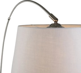 Inteligentna lampa łukowa stalowa z białym abażurem z tkaniny w tym Wi-Fi A60 - Arc Basic