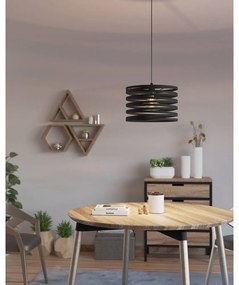 Czarna lampa wisząca z metalowym kloszem ø 37 cm CREMELLA – EGLO