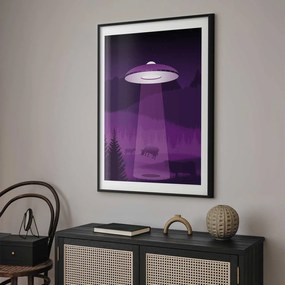 Plakat Ufo 21x30 cm z ramą czarną z marginesem ARTGEIST B