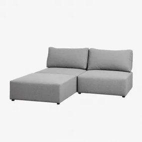 Dwuczęściowa Sofa Modułowa Z Pufą Kata Tkaniny Szary - Sklum
