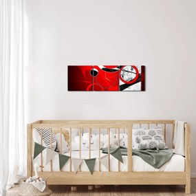 Obraz abstrakcji (z zegarem) (90x30 cm)