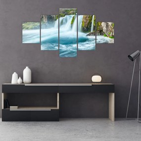 Obraz - Skały z wodospadami (125x70 cm)