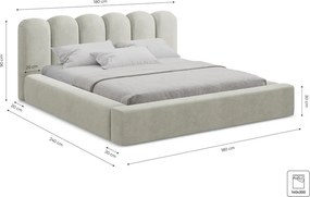 Zielone tapicerowane łóżko dwuosobowe ze schowkiem i stelażem 140x200 cm Mano – Makamii