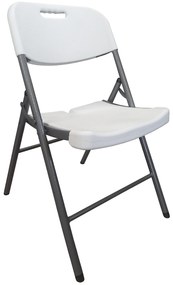 Krzesło cateringowe bankietowe do ogrodu składane tworzywo sztuczne kolor biały