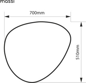 Lustro o nieregularnym kształcie oszlifowane podświetlane plama MOIRA LED | Różne rozmiary : Rozmiar - 70 x 51 cm
