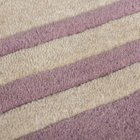 Fioletowo-naturalny wełniany dywan tkany ręcznie 160x230 cm Lois Scallop – Flair Rugs
