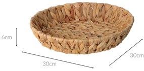 Kosz okrągły pleciony z hiacyntu wodnego BRAID, Ø 30 cm