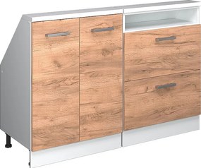 Zestaw szafek na dach skośny gold power dąb/biały 120x46x81.6 rion