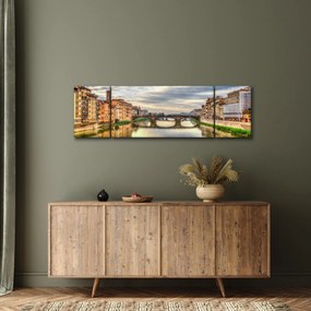Obraz miasta z rzeką (170x50 cm)