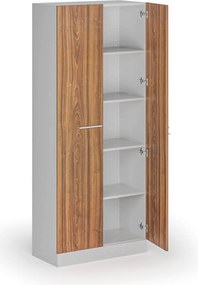 Metalowa szafa z drewnianymi drzwiami, demontowana, 1950 x 800 x 400 mm, orzech