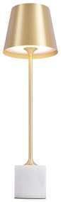 Nowoczesna lampa stołowa złota 37 cm z LED, ściemnialna, IP54, ładowalna - Topi Nowoczesny Oswietlenie wewnetrzne