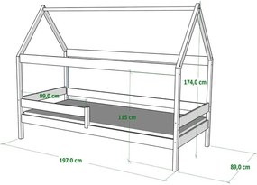 Różowe łóżko domek w stylu skandynawskim - Cubis 3X 190x80 cm
