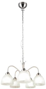 Lampa wisząca w biało-srebrnym kolorze ze szklanym kloszem ø 53 cm Dobby – Trio