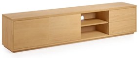 Szafka pod TV w dekorze dębu w naturalnym kolorze 200x44 cm Abilen − Kave Home