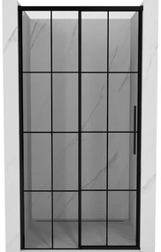 Mexen Rox drzwi prysznicowe rozsuwane lewe 120 cm, czarna kratka, czarne - 8C2-120-000-70-77-L