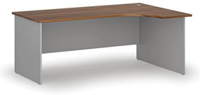 Narożne biurko PRIMO GRAY, 180x120 cm, prawe, szary/orzech