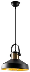Lampa wisząca na przewodzie DODO 1xE27/40W/230V czarna/brązowa
