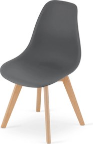 Ciemnoszare krzesło KITO z bukowymi nogami