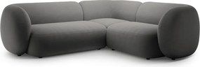 Ciemnoszary aksamitny narożnik (prawostronny/w kształcie litery L) Kate – Micadoni