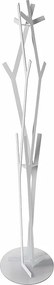 Wieszak na ubrania Uty Ø30x178 cm z żelaza, wolnostojący, minimalistyczny nowoczesny design do przedpokoju lub biura, made in Italy, biały marmur