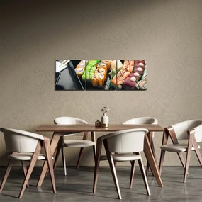 Obraz - Sushi (z zegarem) (90x30 cm)