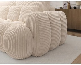 Beżowa sztruksowa rozkładana sofa 256 cm Cotonn – ELTAP