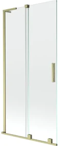 Mexen Velar L parawan nawannowy 2-skrzydłowy rozsuwany 90 x 150 cm, transparent, złoty szczotkowany - 896-090-003-01-55