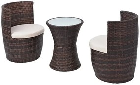 Zestaw brązowych mebli ogrodowych - Lisga