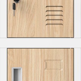 Szafa skrytkowa socjalna BHP biała/dąb sonoma: Eco Design ROBERT, 1360 x 1720 x 450 mm