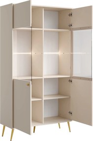 Masseno Witryna SFERA 191,2 x 105,5 cm do Salonu stojąca Beżowa