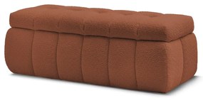 Ceglasta ławka z materiału bouclé Mont Blanc – Bobochic Paris