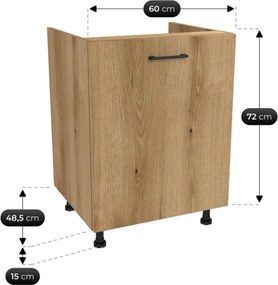 Zestaw Mebli Kuchennych MODERN 200 cm Kaszmir/Dąb Ryflowany Nowoczesny